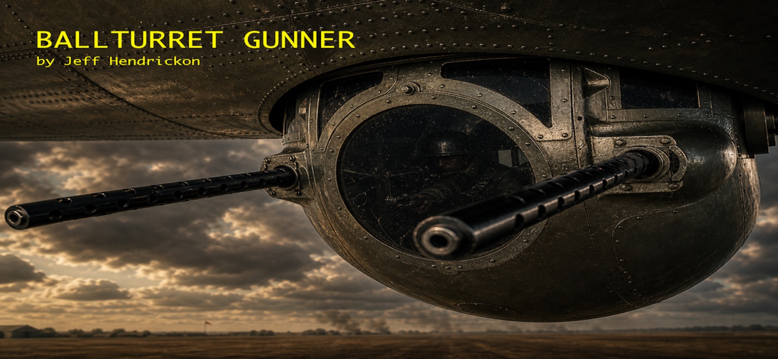 Ball Turret Gunner promotional artwork showing a B-17 ball turret