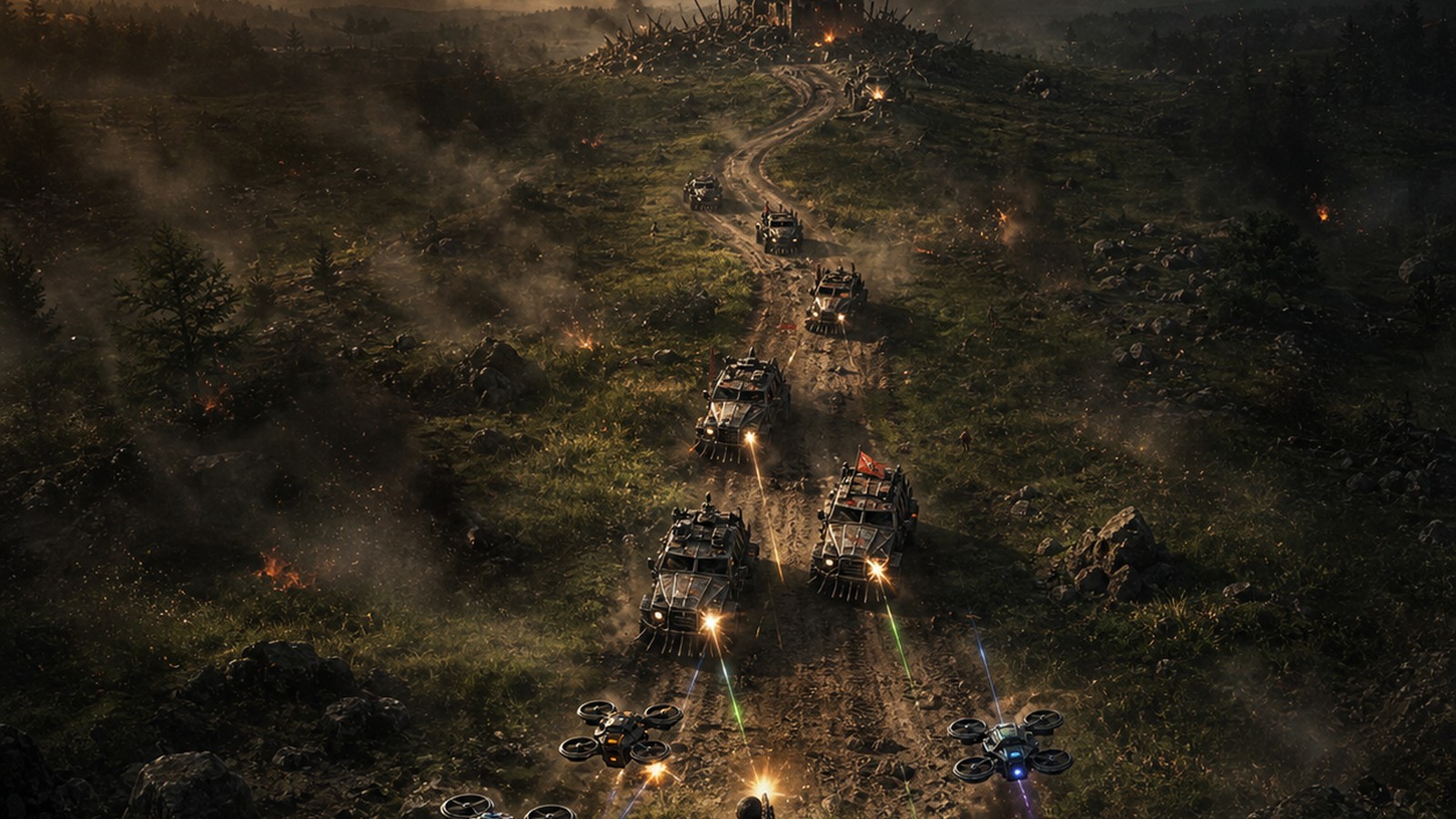 Conquest promotional artwork showing a battlefield advance